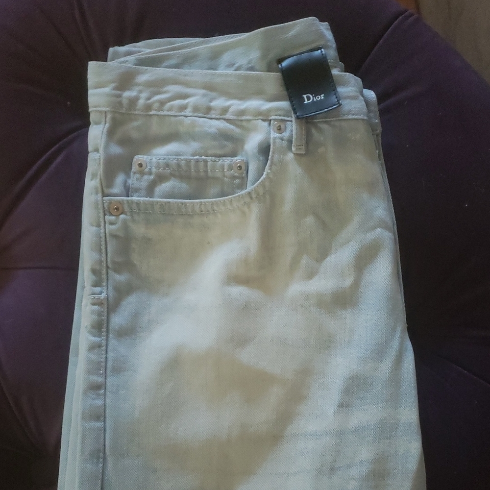 Dior Light Gray Denim Pants